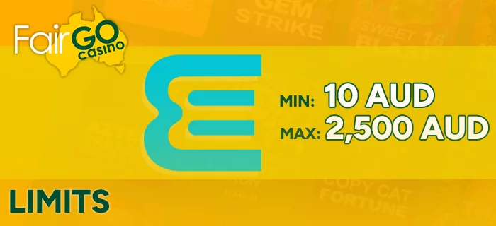 eZeeWallet limits at FairGo Casino for Australians