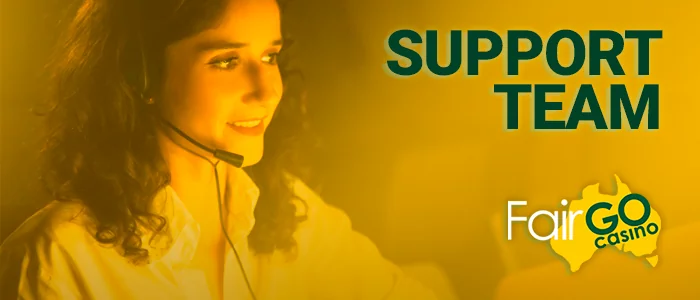 About Fair Go Casino website support center - how to contact and when to get